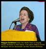 Maggie leads the attendees in singing Happy Birthday to Rex Stout
